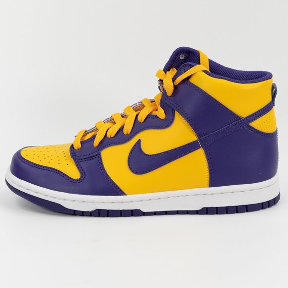 Nike Dunk High GS 'Lakers' DZ4454-500 size 6 Youth 7.5 Women - Picture 5 of 9